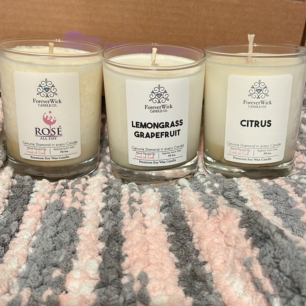 ForeverWick Candle Co. genuine Diamond in every candle made with Soy Wax